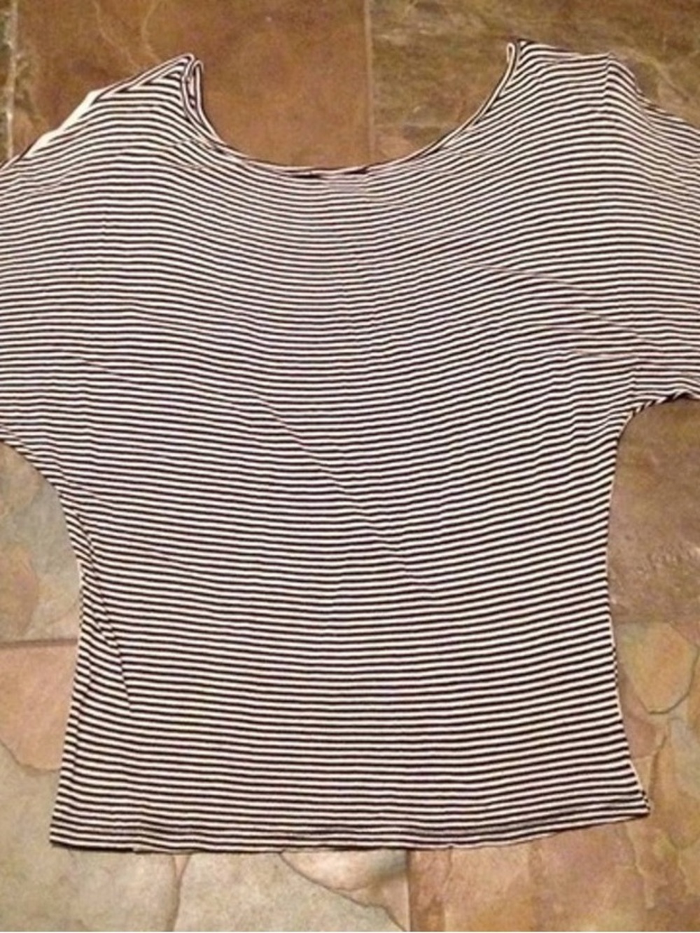 Women’s Short Sleeve Striped Scoop Neck Tee - Black & White